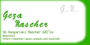 geza mascher business card